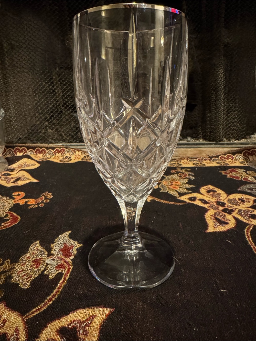Gorham Clear Cut Crystal Stemmed Goblet